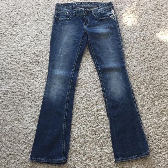 Express distressed thick stitch flap pocket jeans - Picture 2 of 6